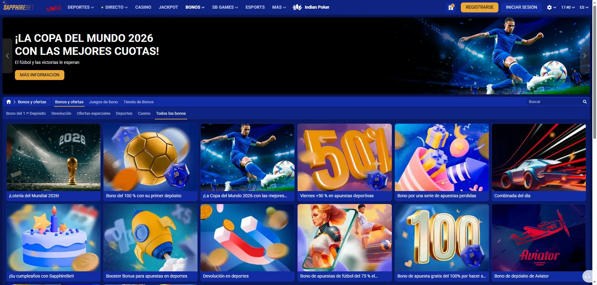 SapphireBet bono de bienvenida Argentina — hasta $6.183 ARS y 150 giros gratis